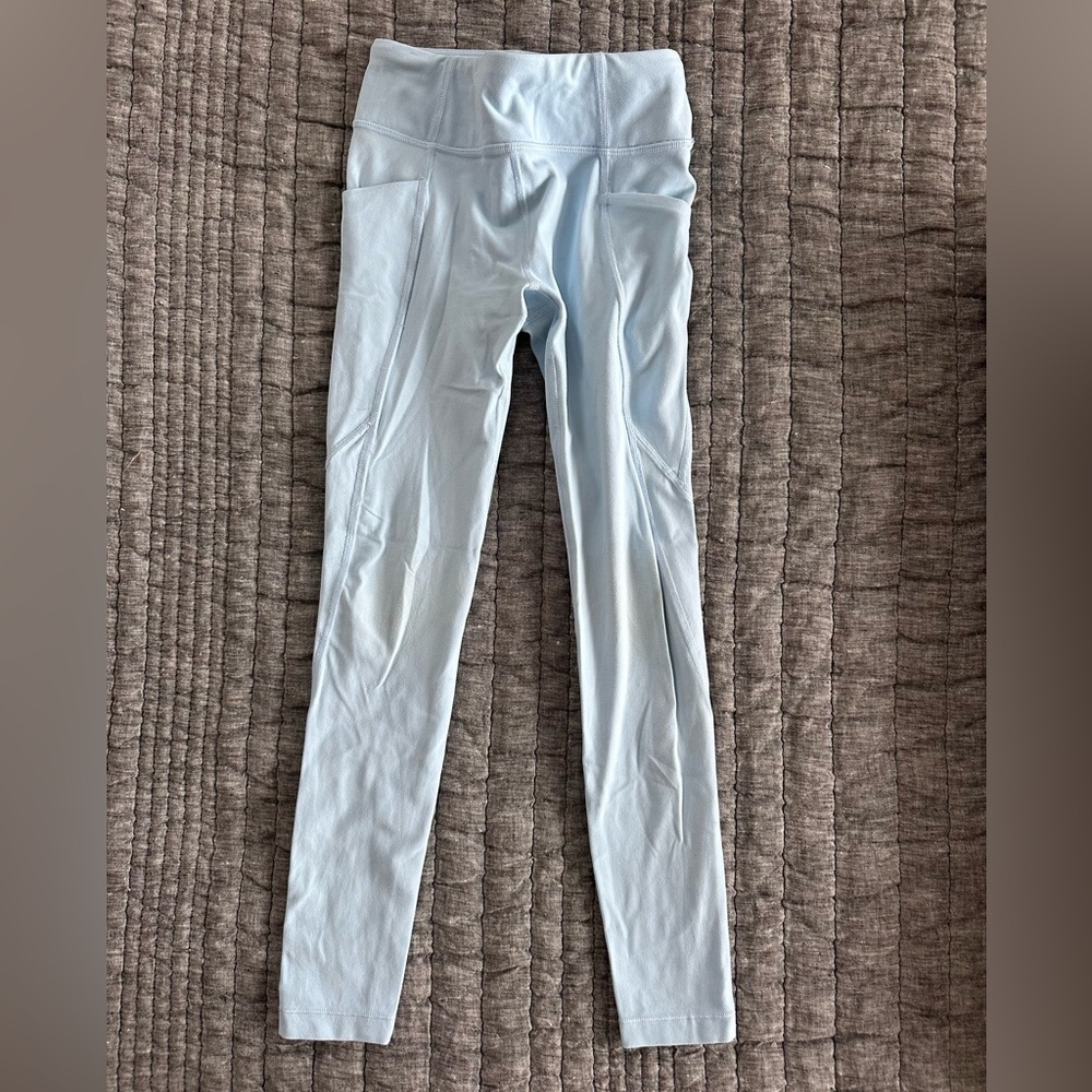 Athleta Kids Sky Blue stash your treasures leggings